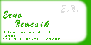 erno nemcsik business card